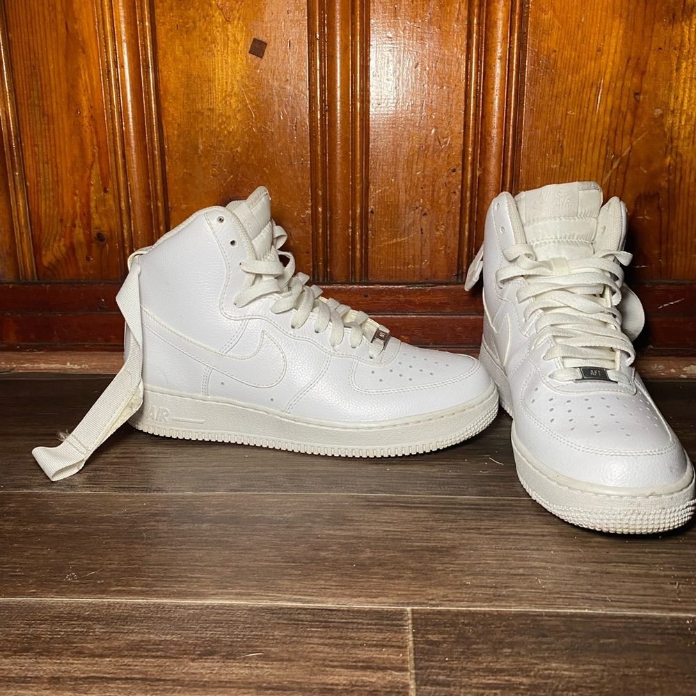 White high top Air Force ones